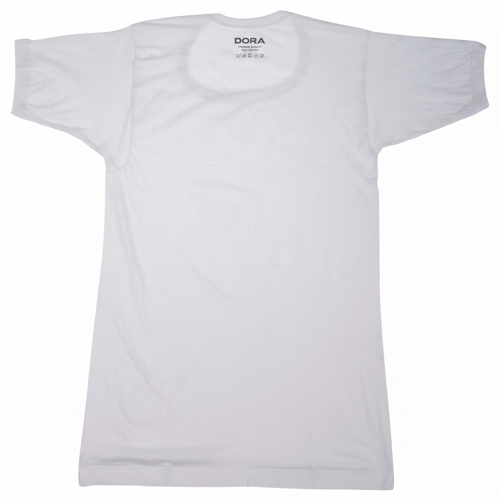 DORA Mens Cotton Trend Half Sleeves Vest | Vest for Men | T Shirt Style Baniyan | Combed Cotton | Round Neck | White | Pack of 5