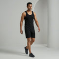 DORA Mens Cotton Rib Vest (Pack of 5)  | 100% Cotton Sleeveless Innerwear Baniyan | 1x1 Rib Fabric | Round Neck Fitted Vest | High Armhole Design | Breathable and Comfortable Black