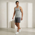 DORA Mens Cotton Rib Vest (Pack of 5)  | 100% Cotton Sleeveless Innerwear Baniyan | 1x1 Rib Fabric | Round Neck Fitted Vest | High Armhole Design | Breathable and Comfortable Greymelange