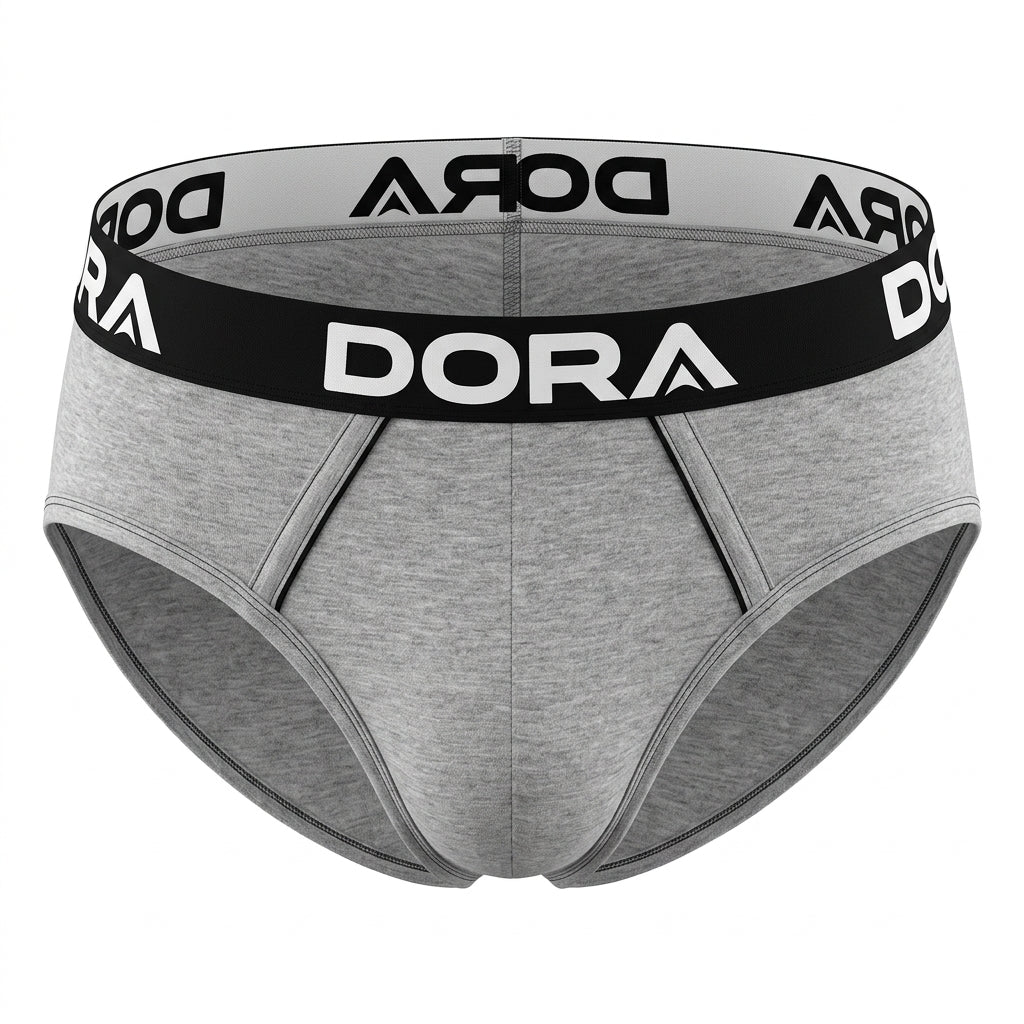 DORA Mens Cotton Brief (Pack of 5) Cotton Innerwear for Men | Elastic Waistband Underwear | Breathable Fabric Briefs for Men | Regular Fit Undergarments