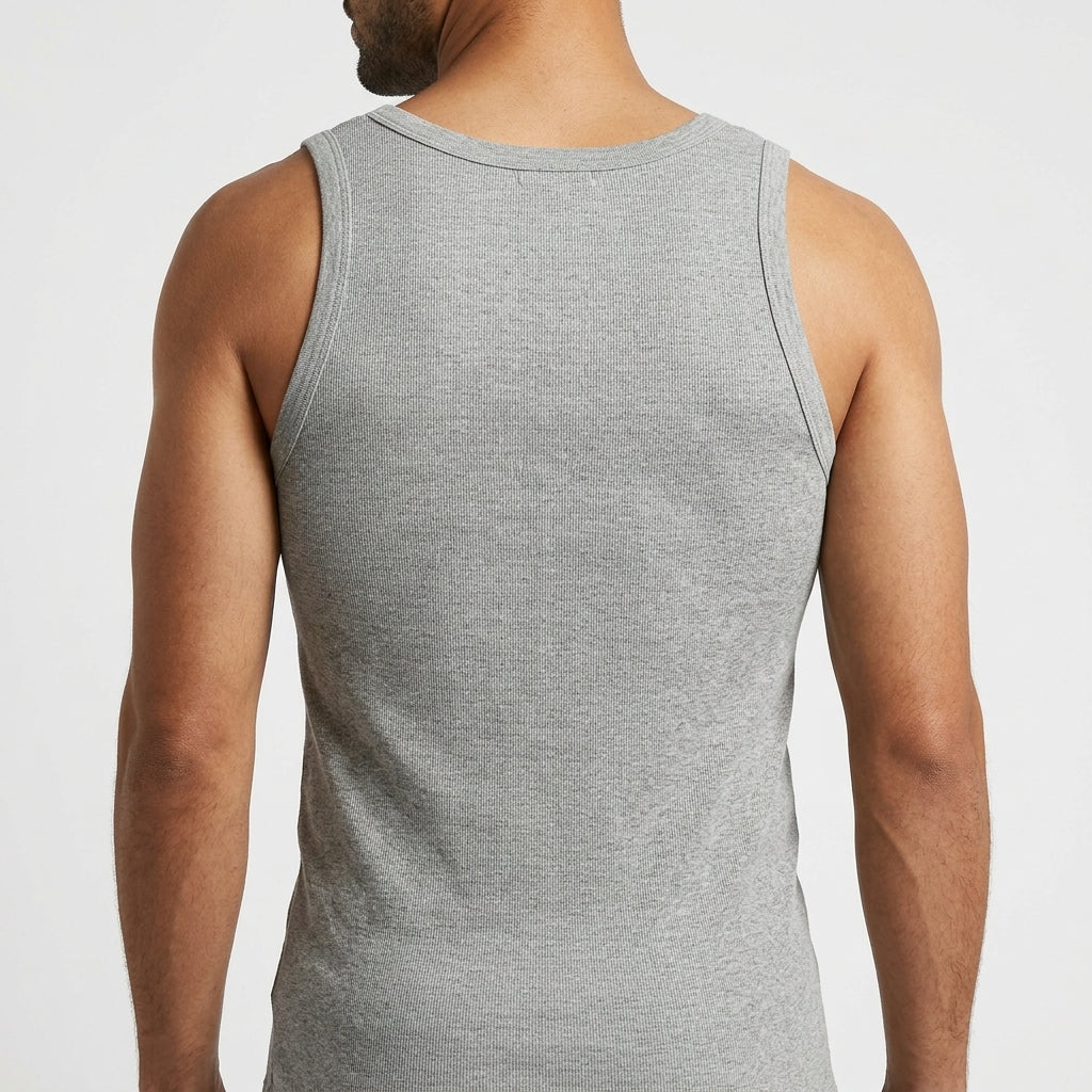 DORA Men's Cotton Ribco Tank Top Style 1607 (Pack of 5) Greymelange