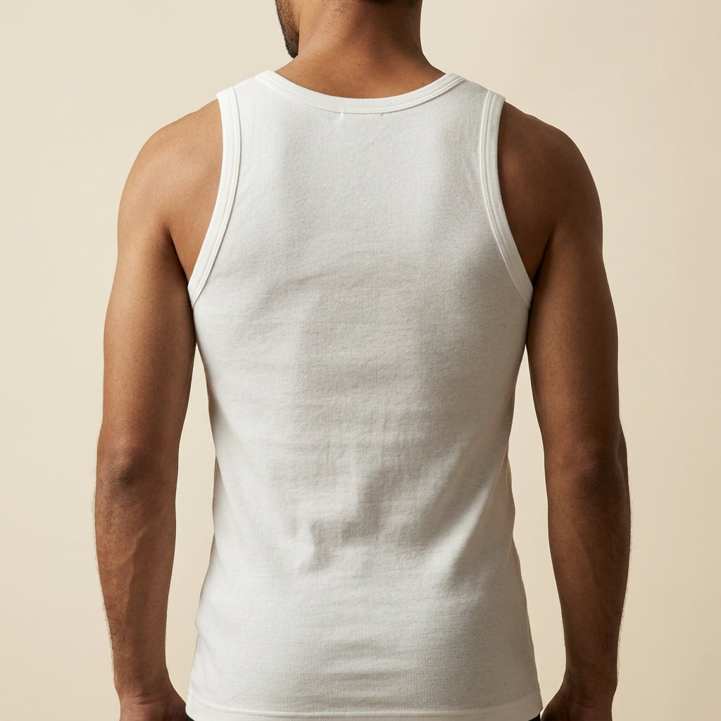 DORA Men's Cotton Ribco Tank Top Style 1607 (Pack of 5) White