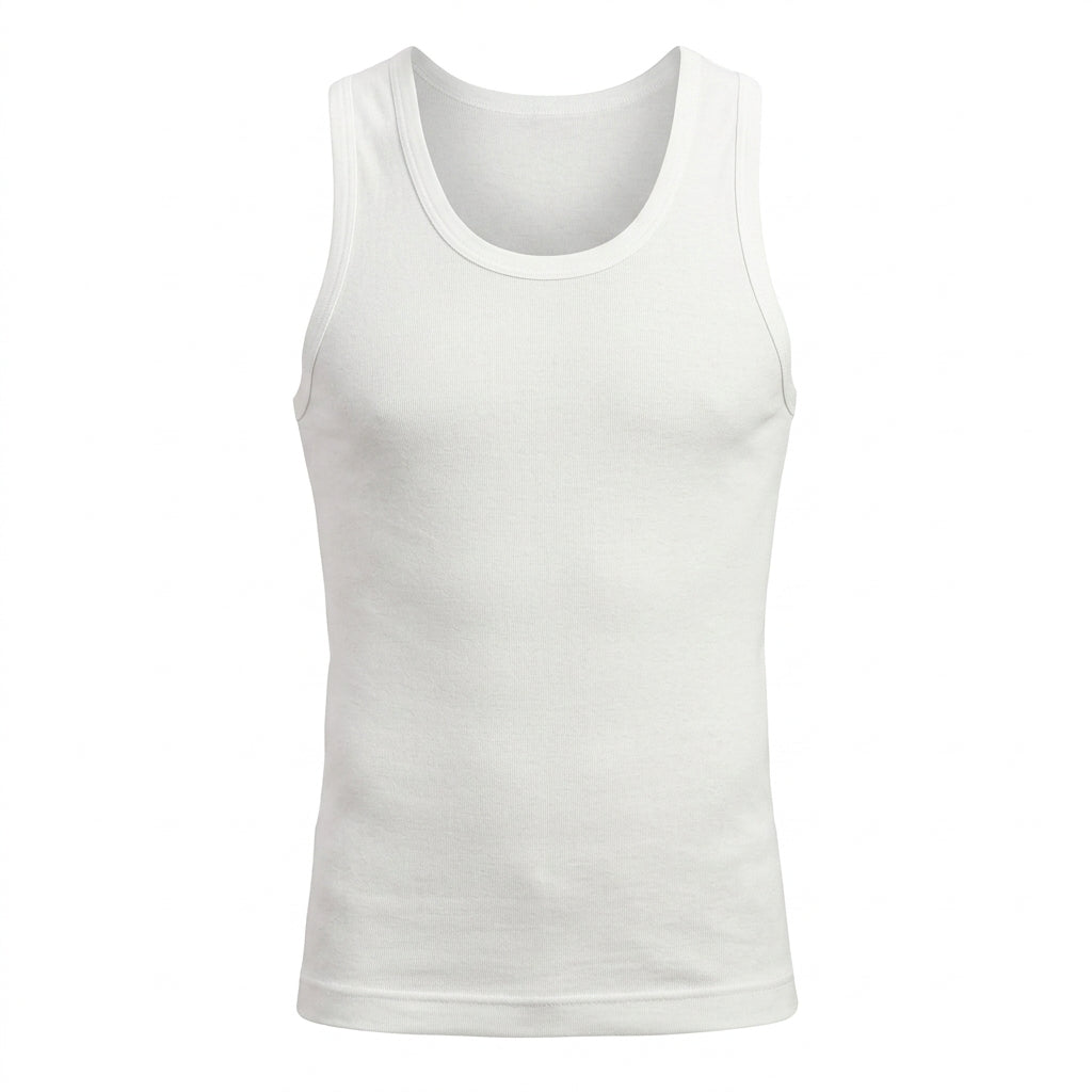 DORA Men's Cotton Ribco Tank Top Style 1607 (Pack of 5) White