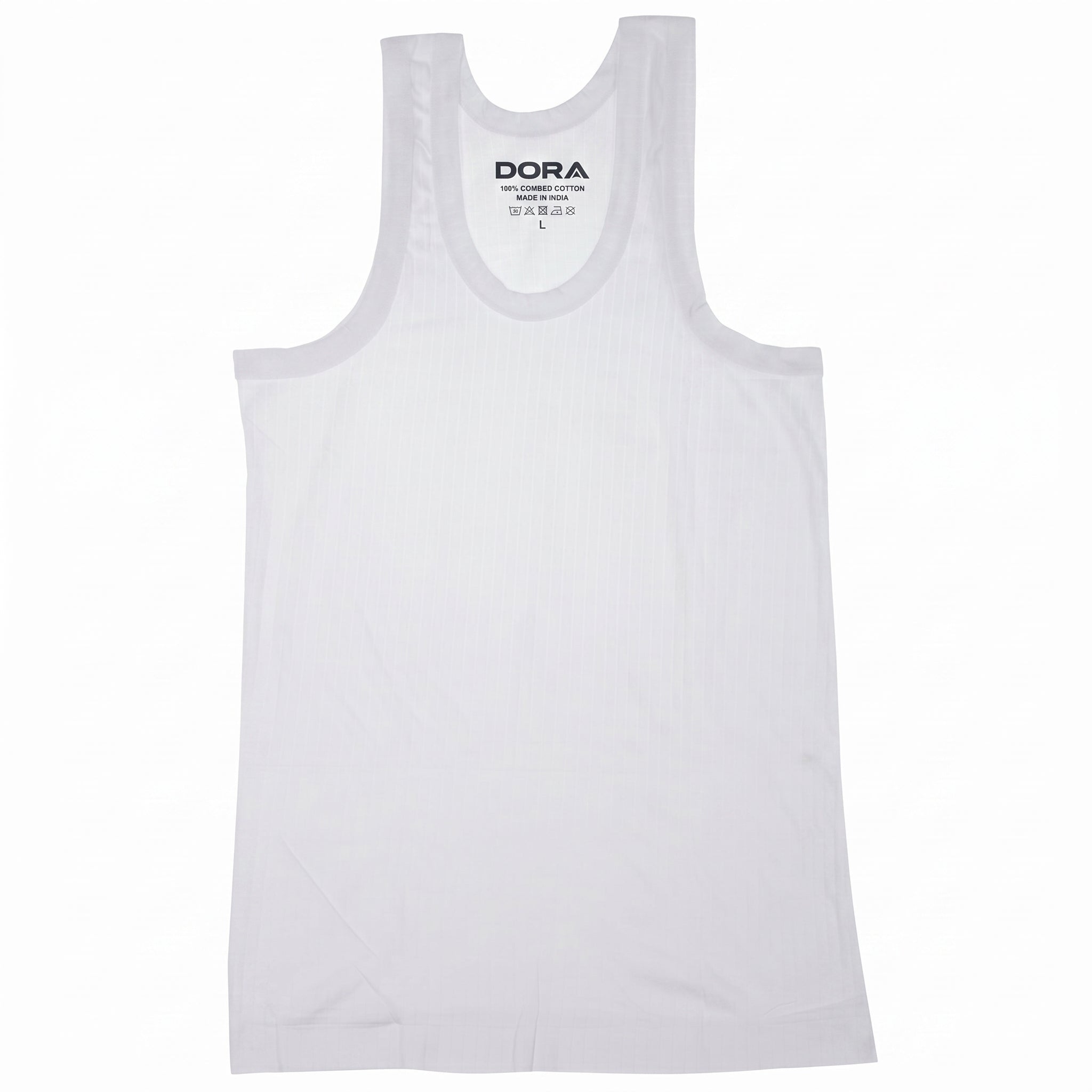 DORA Men's Cotton Classic Jacquard Designer Vest Style 1301 (Pack of 5) White