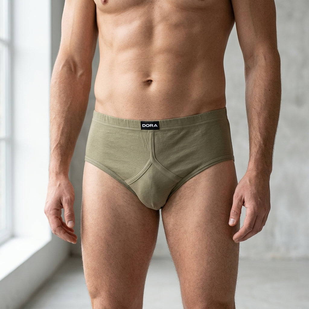 DORA Men's Cotton Briefs (Pack of 5) High Rise Full Coverage Innerwear | Soft Cotton Fabric | Concealed Elastic Waistband | Durable Shape Retention | Comfortable (Multi-Colour)