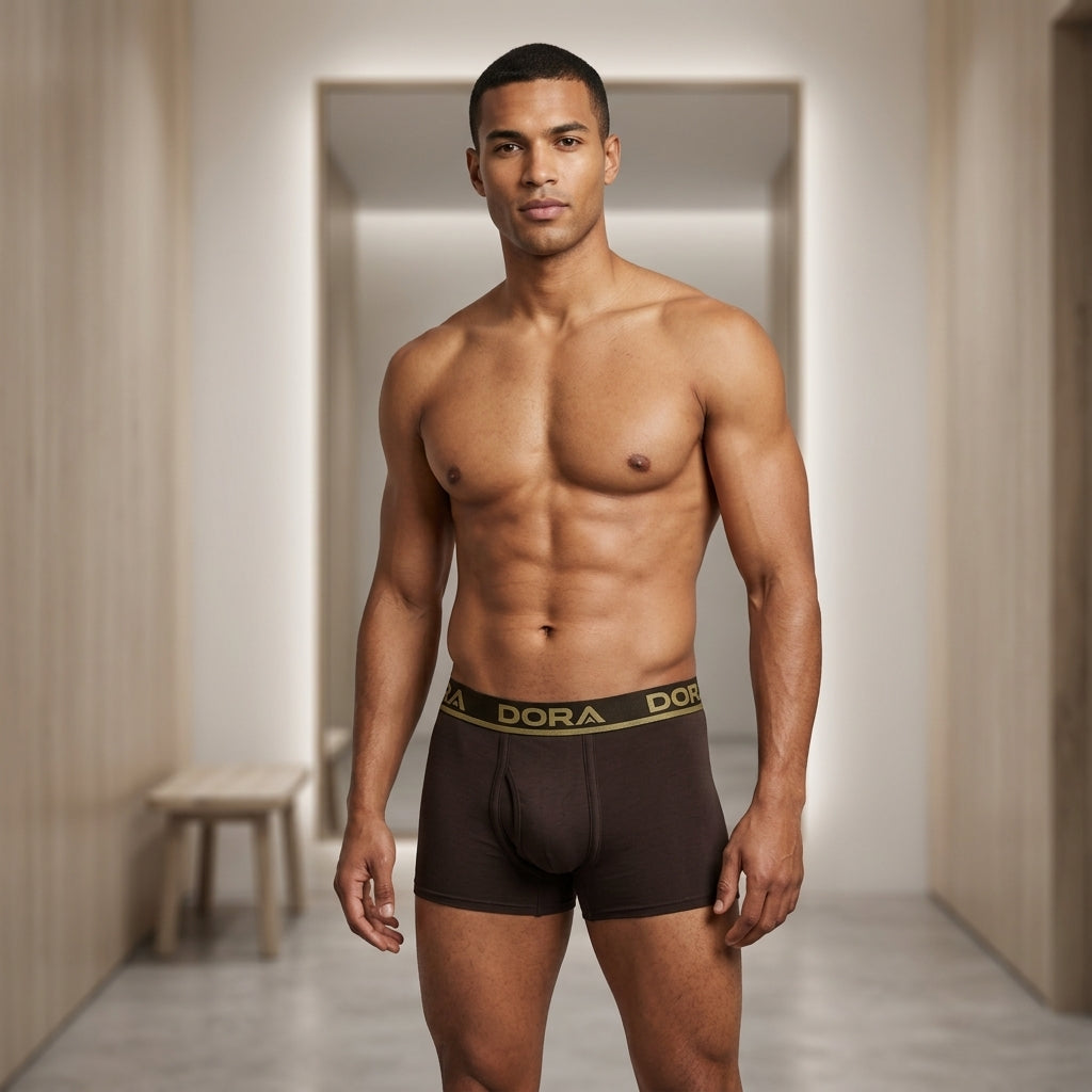 DORA Men Cotton Mini Trunks (Pack of 5) Soft Breathable Innerwear for Men | Concealed Elastic Waistband | Fly Open Design | Comfortable Underwear